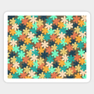 Flowers simple horizontal colorful pattern Sticker